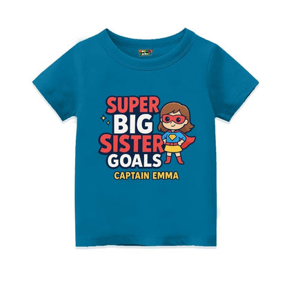 Indigoblue t-shirt,  Superhero Design Printed with "Super Big Sister Goals" and Captain text