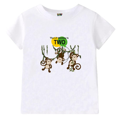 Lil Monkey Theme Age Name Customized TShirt