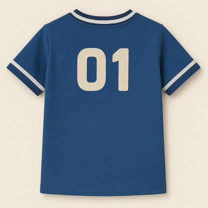 Kids Blue Jersey with white number '01' 