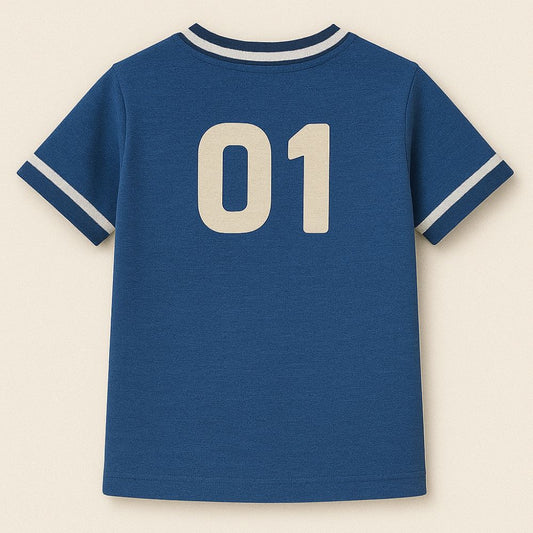 Kids Blue Jersey with white number '01' 