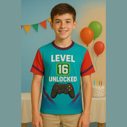 Kids Gamer Jersey 'Level 16 Unlocked' 