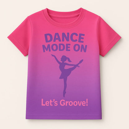 Kids Jersey Pink and purple 'Dance Mode On Let's Groove!' text 