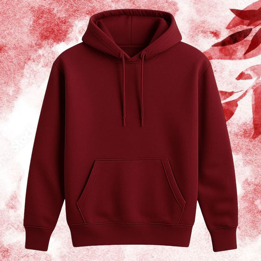 Kids Maroon Plain Hoodie front