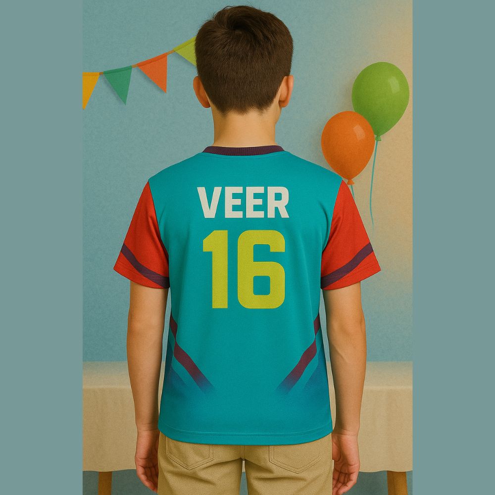 Kids jersey with 'VEER' and number '16' 
