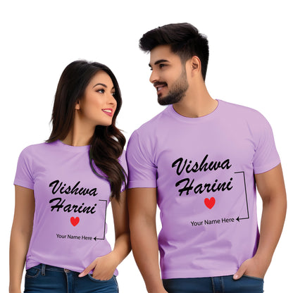 Name Customised Couple Tshirts