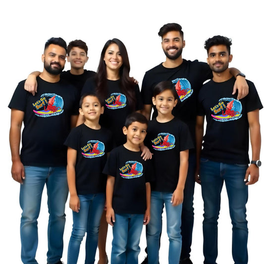 Let's Go Surf Printed Matching Vacation Group T-Shirts