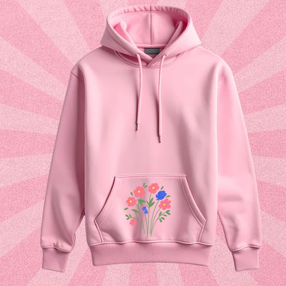 Light Pink Hoodie with floral design 