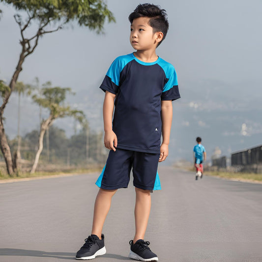 Kids Jersey Navy and blue with Shorts 