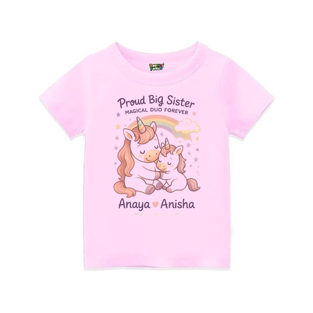 LtPink t-shirt with unicorn design and text 