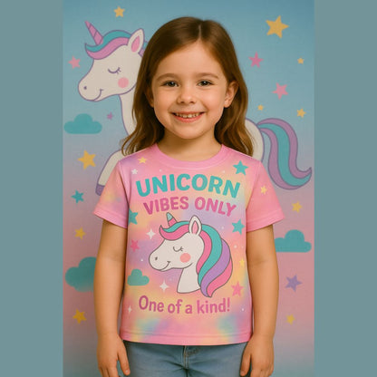 Ltpink jersey with unicorn design and text Unicorn Vibes Only, One of a Kind!
