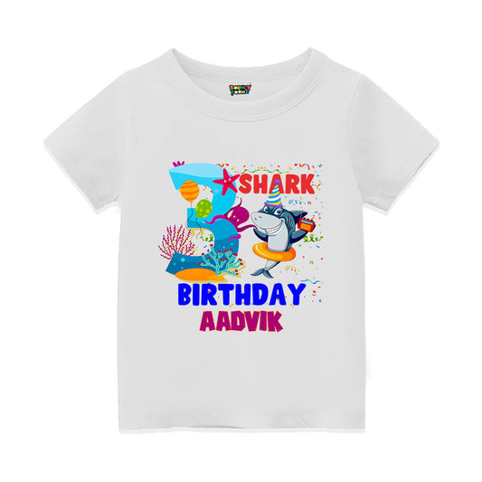 Shark Themed Name/Age Personalised Theme Tshirts for Kids