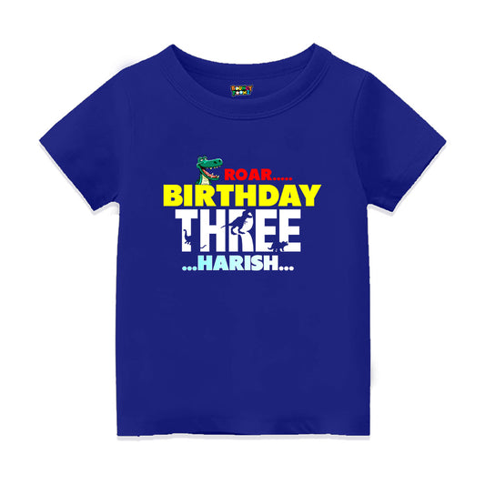 Dino Themed Name/Age Personalised Theme Tshirts for Kids