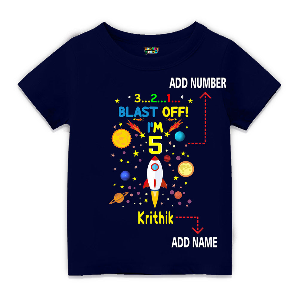 Space Theme Blast Off Party Tshirts