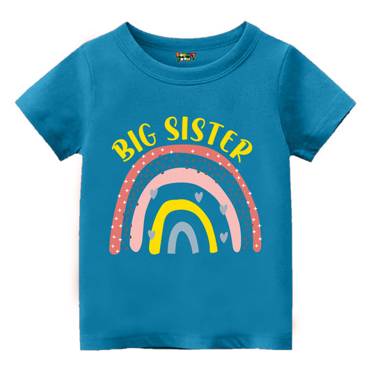 Rainbow Theme Big Sister Printed Tshirts