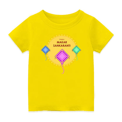 Customised Pongal T-Shirt with Name | Personalized Festive Wear - YELLOW - 6-12M  (20in Chest)