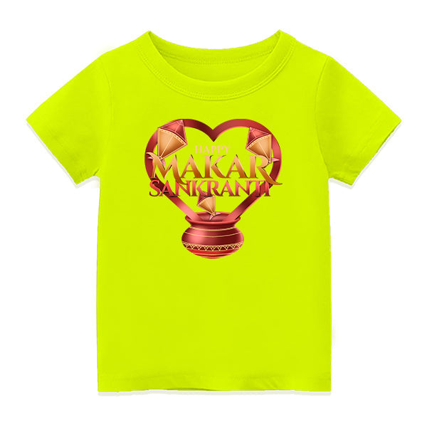 Pongal Special Customised T-Shirt | Add Your Name - NEON GREEN - 6-12M  (20in Chest)