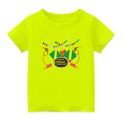 Personalised Pongal T-Shirt for Men, Women & Kids - NEON GREEN - 6-12M  (20in Chest)