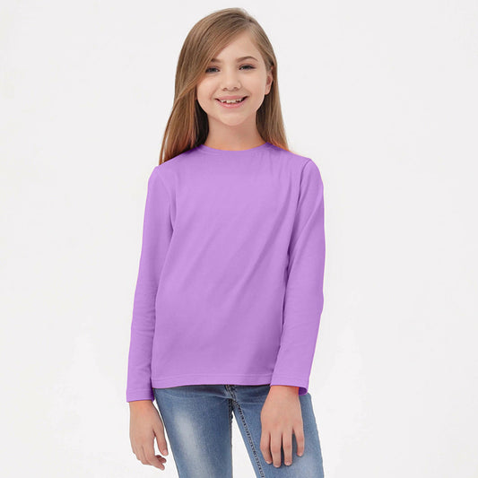 Kids Girls Plain Long Sleeve Tshirts