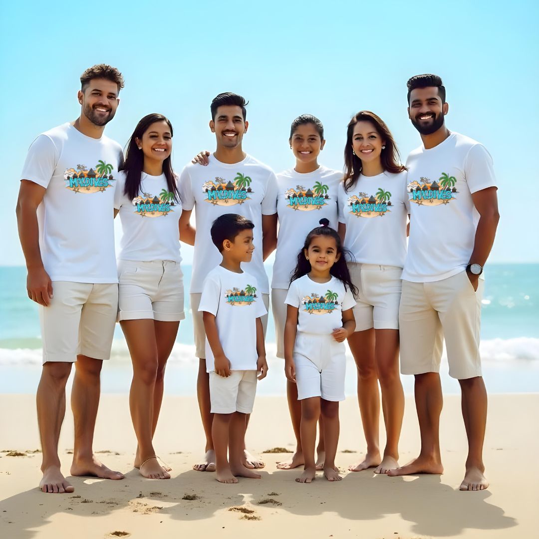 Maldives Printed Matching Vacation Group T-Shirts