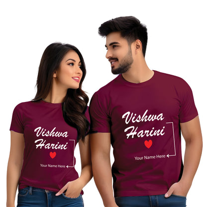 Name Customised Couple Tshirts