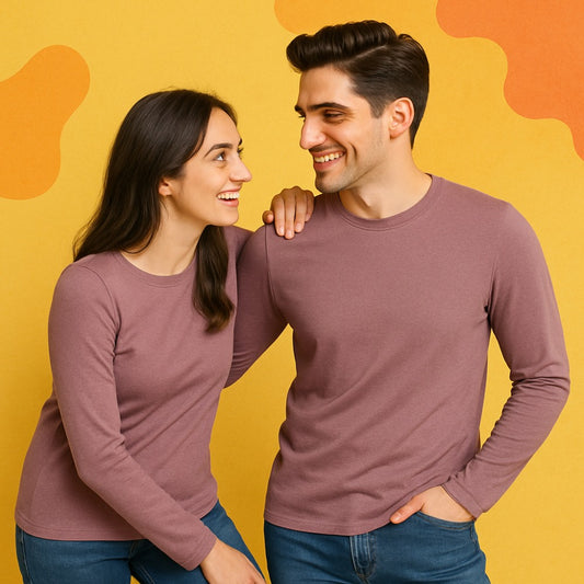 Matching Full-sleeve Tshirts Dusty Pink