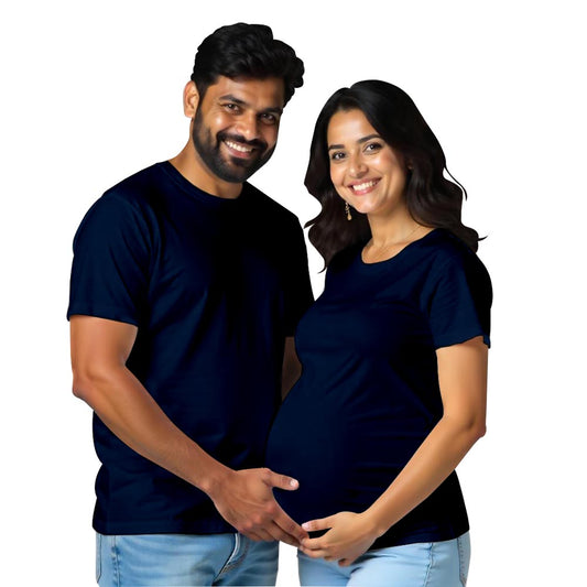Maternity Couple Matching Tshirts navy blue 