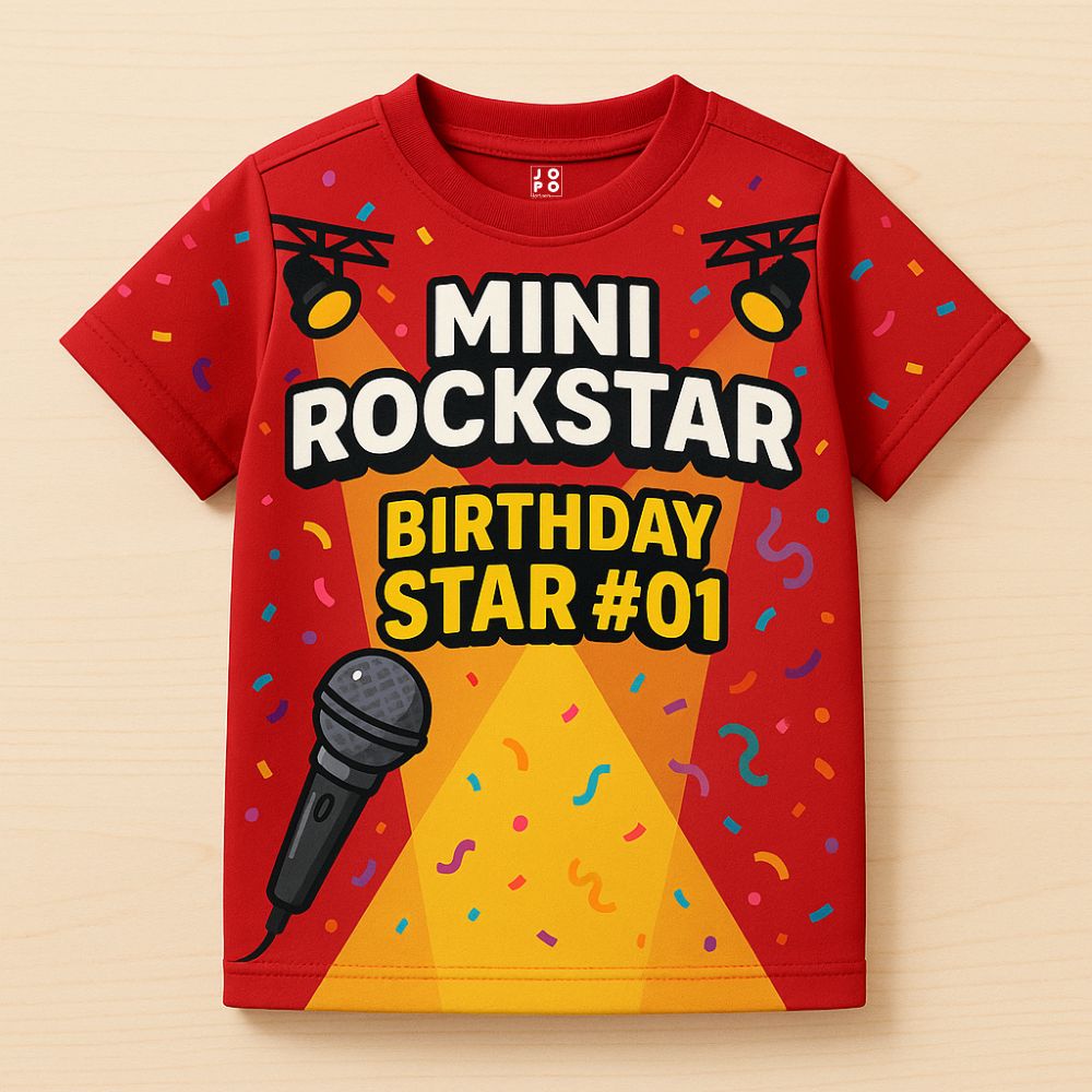 'Mini Rockstar Birthday Star #01' Kids Jersey