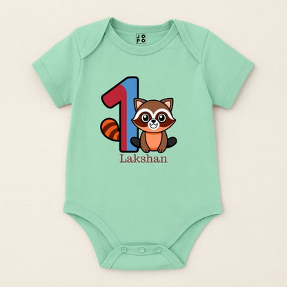 Mint green First Birthday baby onesie 