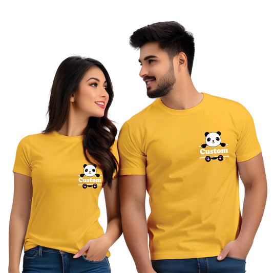 Panda Theme Customised Couple Tshirts