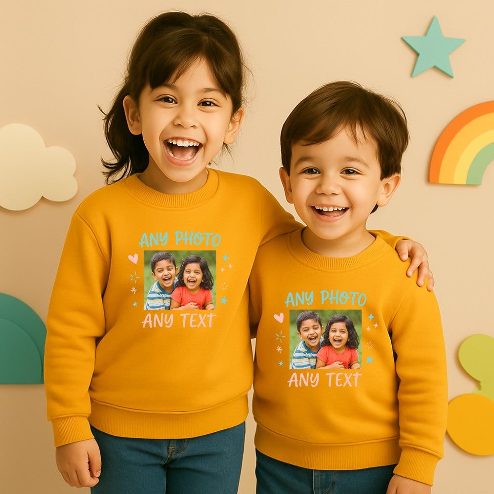 Mustard Kids Sweatshirts with photo and text customization 
