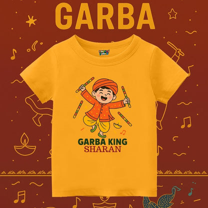 Mustard Kids t-shirt with Garba King text