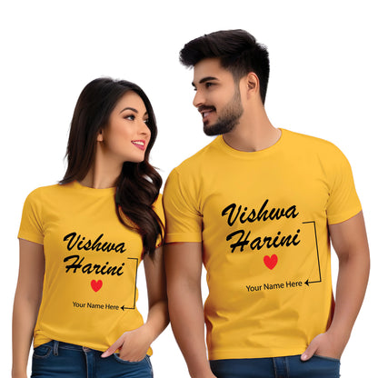 Name Customised Couple Tshirts