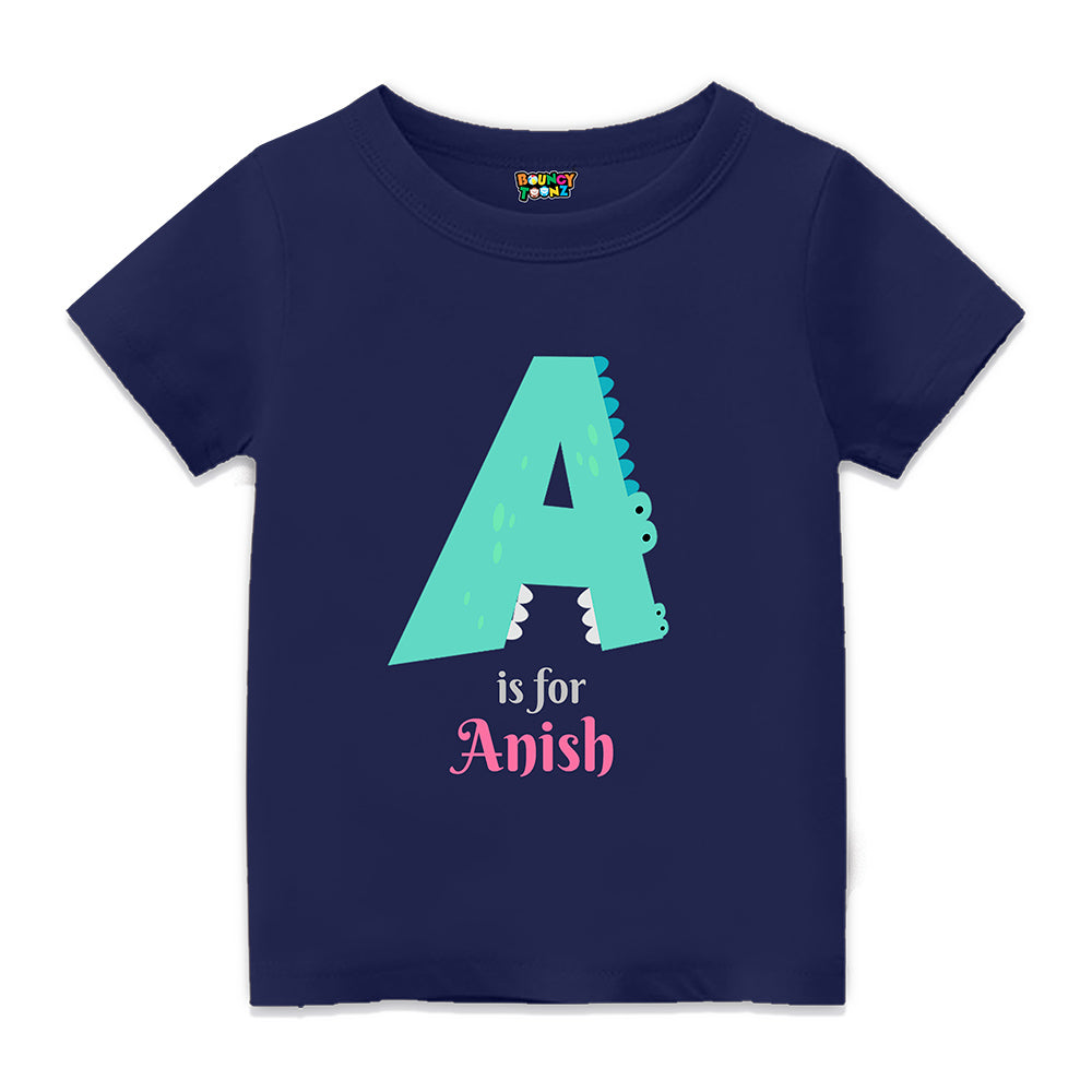 Personalised Alphabet A Tshirt for Kids