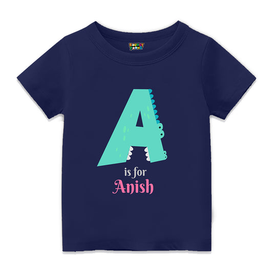 Personalised Alphabet A Tshirt for Kids