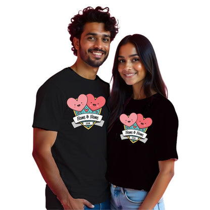 Names and Year Customised Couple Tshirts