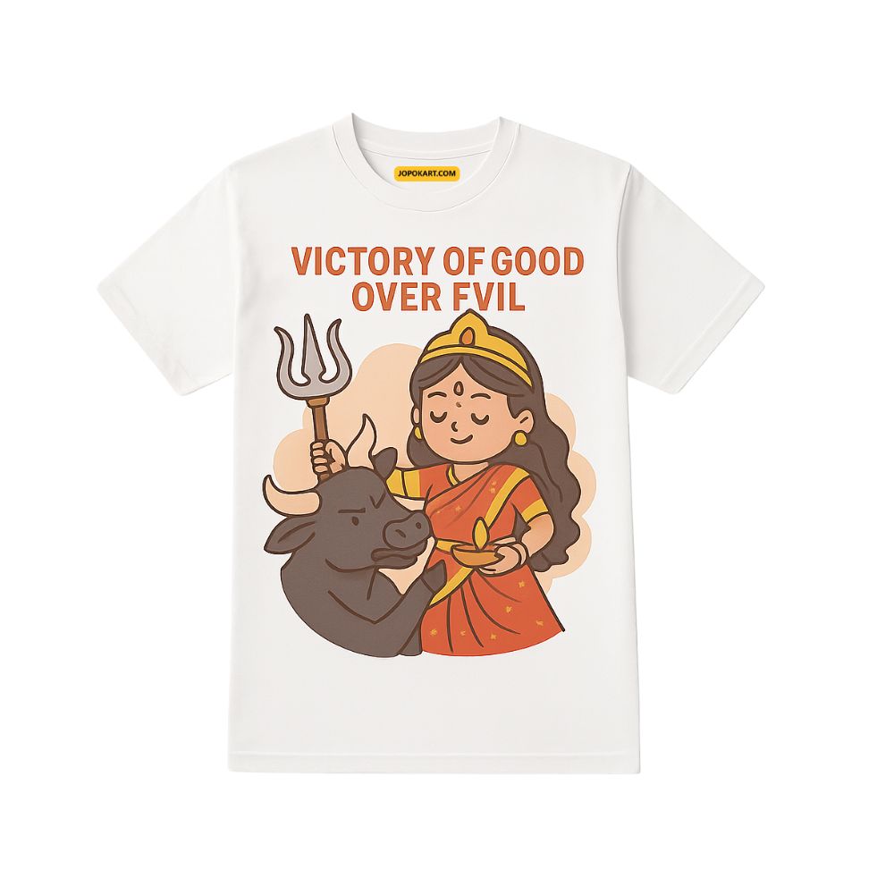  Navratri Special Unique Kids Tshirts Printed Victory of Good Over Evil