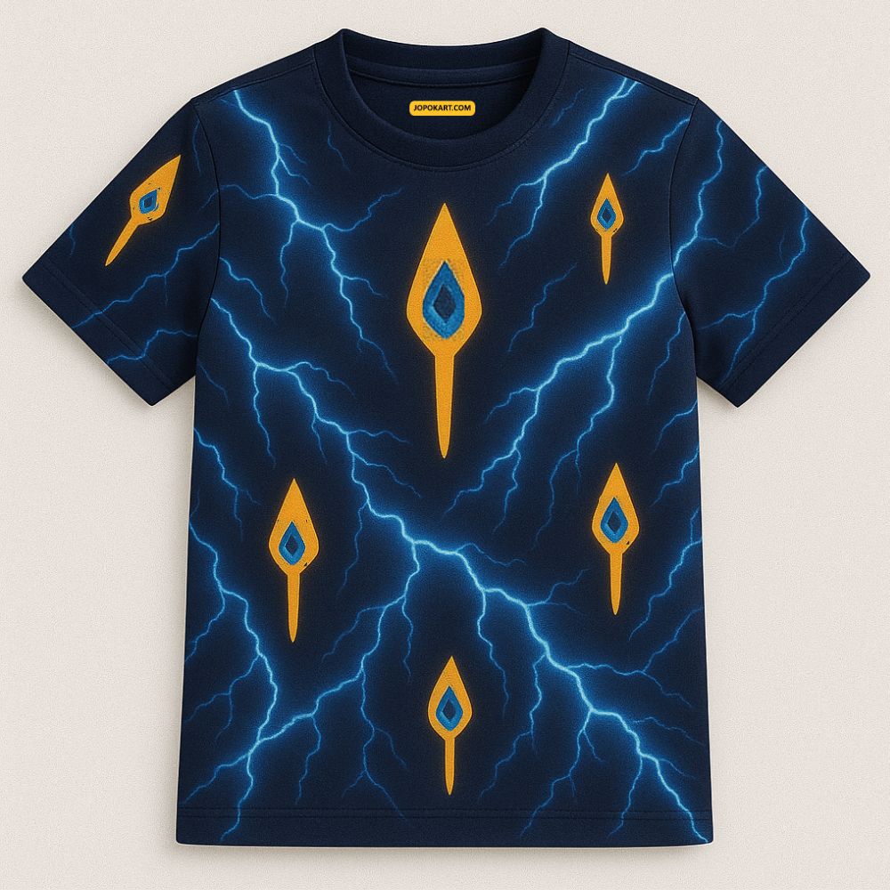 Navyblue Kids Jersey with Spear Print Front