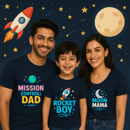 Family t shirt combo-Mission Control Mama Dad Boy