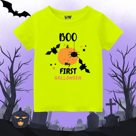 My first Halloween - Neon green Halloween Baby Tshirt