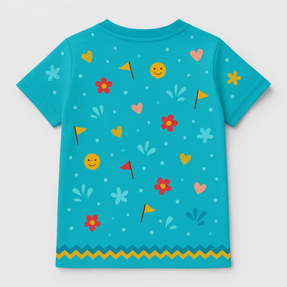 Onam Celebration Vallamkali Snake Boat Race Printed Kids Jersey Back