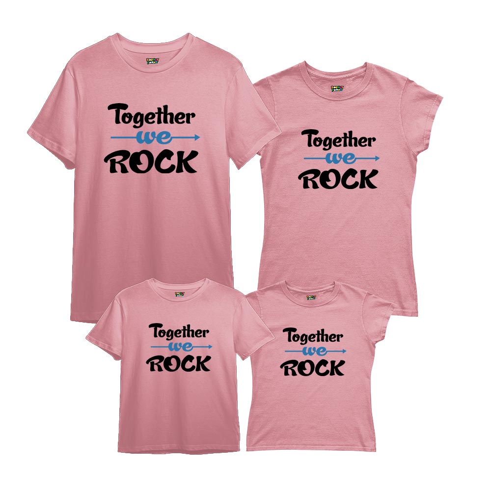 Together We Rock Matching Family T-Shirts Set of 3 and 4 for Mom, Dad, Son & Daughter