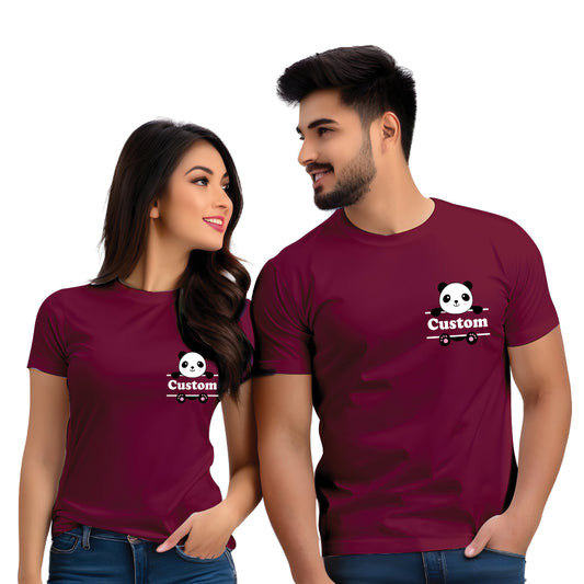 Panda Theme Customised Couple Tshirts