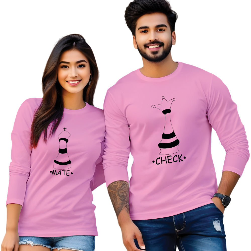 Checkmate Printed Couple T-Shirt