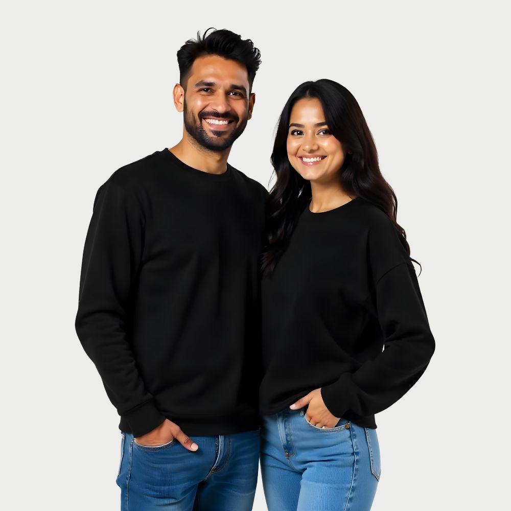 Plain Couple Sweatshirts - Black