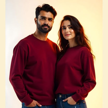 Plain Couple Sweatshirts - Maroon