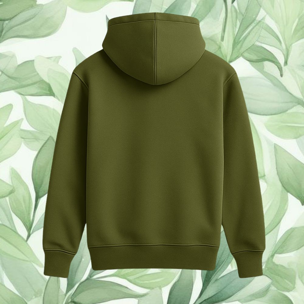 Plain Olivegreen Kids Hoodie back