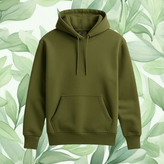 Plain Olivegreen Kids Hoodie front
