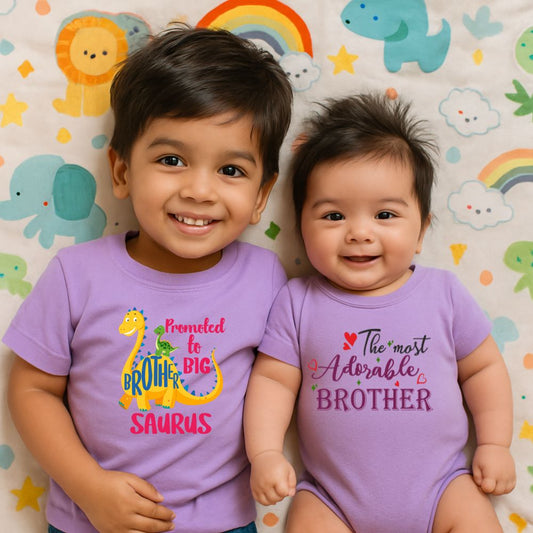 Promoted to Big Brother Tshirt and The Most aorable Brother baby Romper
