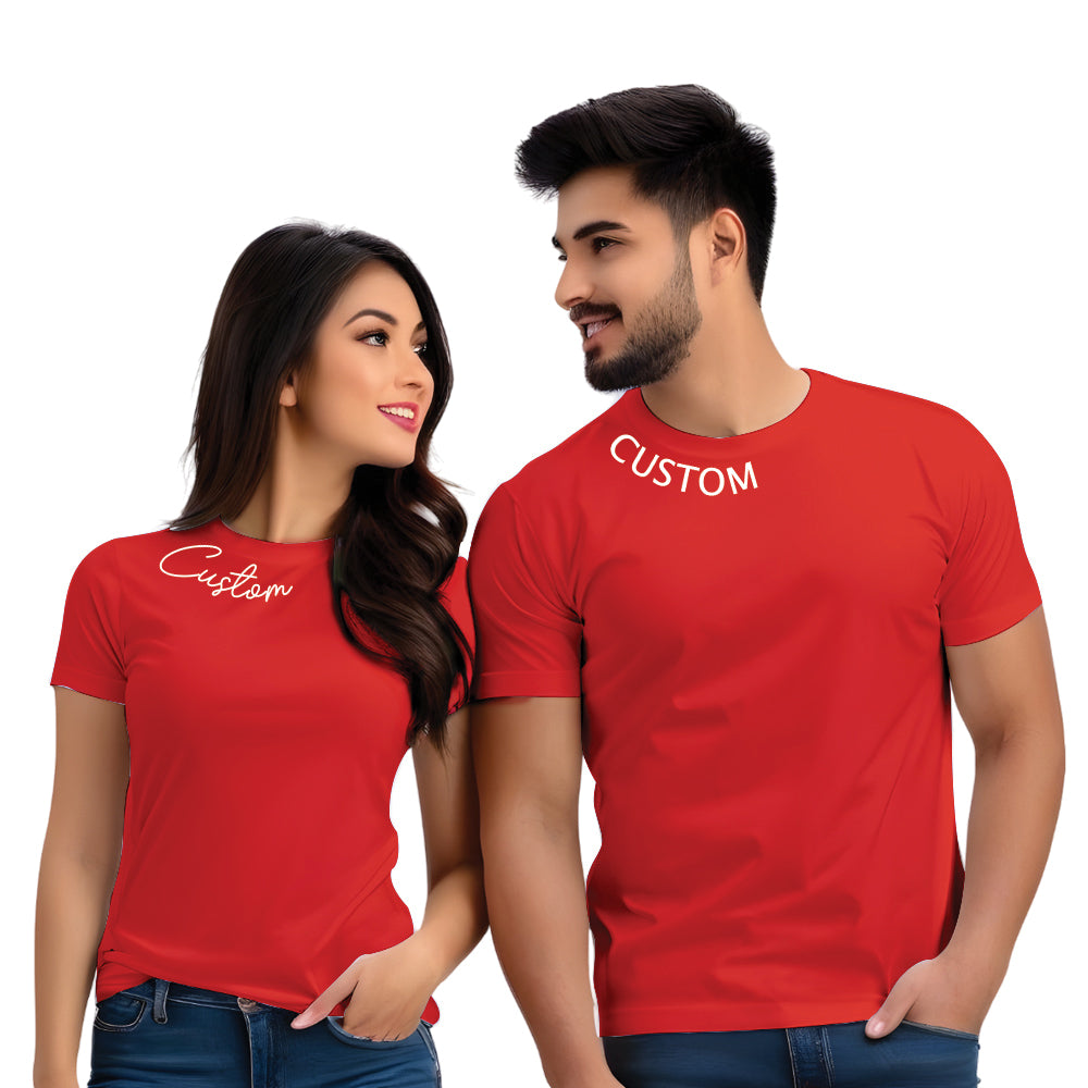 Customize Your Love: Half Sleeve Couple T-Shirt