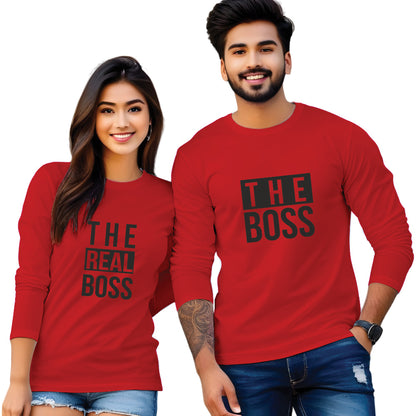 The Real Boss & The Boss full Sleeve Couple T Shirt